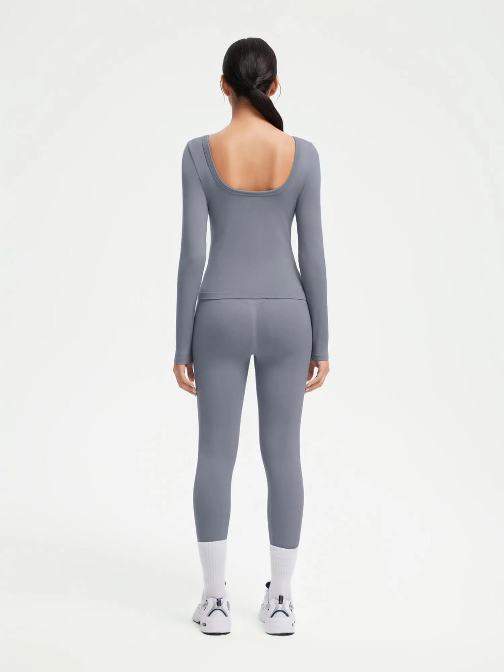 Scoop neck Seamless Leggings 2 Piece Workout Sets