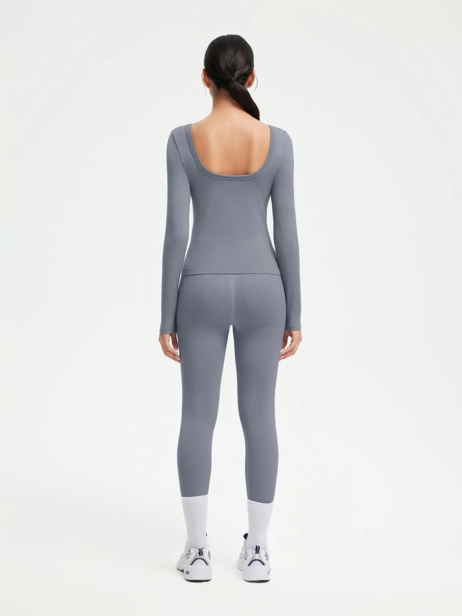 Scoop neck Seamless Leggings 2 Piece Workout Sets
