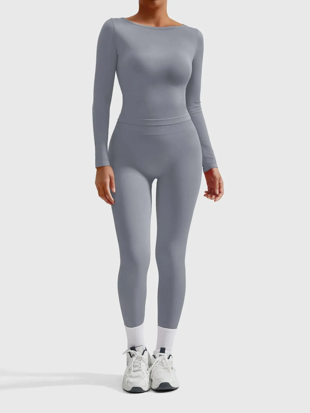 Scoop neck Seamless Leggings 2 Piece Workout Sets