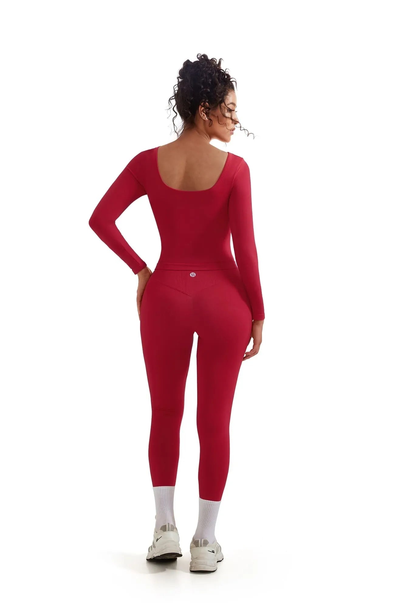 Scoop neck Seamless Leggings 2 Piece Workout Sets