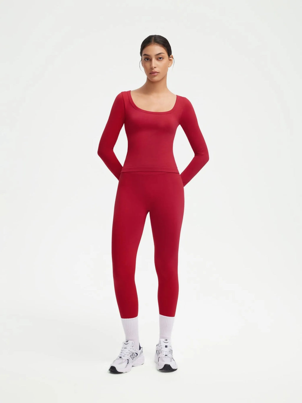 Scoop neck Seamless Leggings 2 Piece Workout Sets