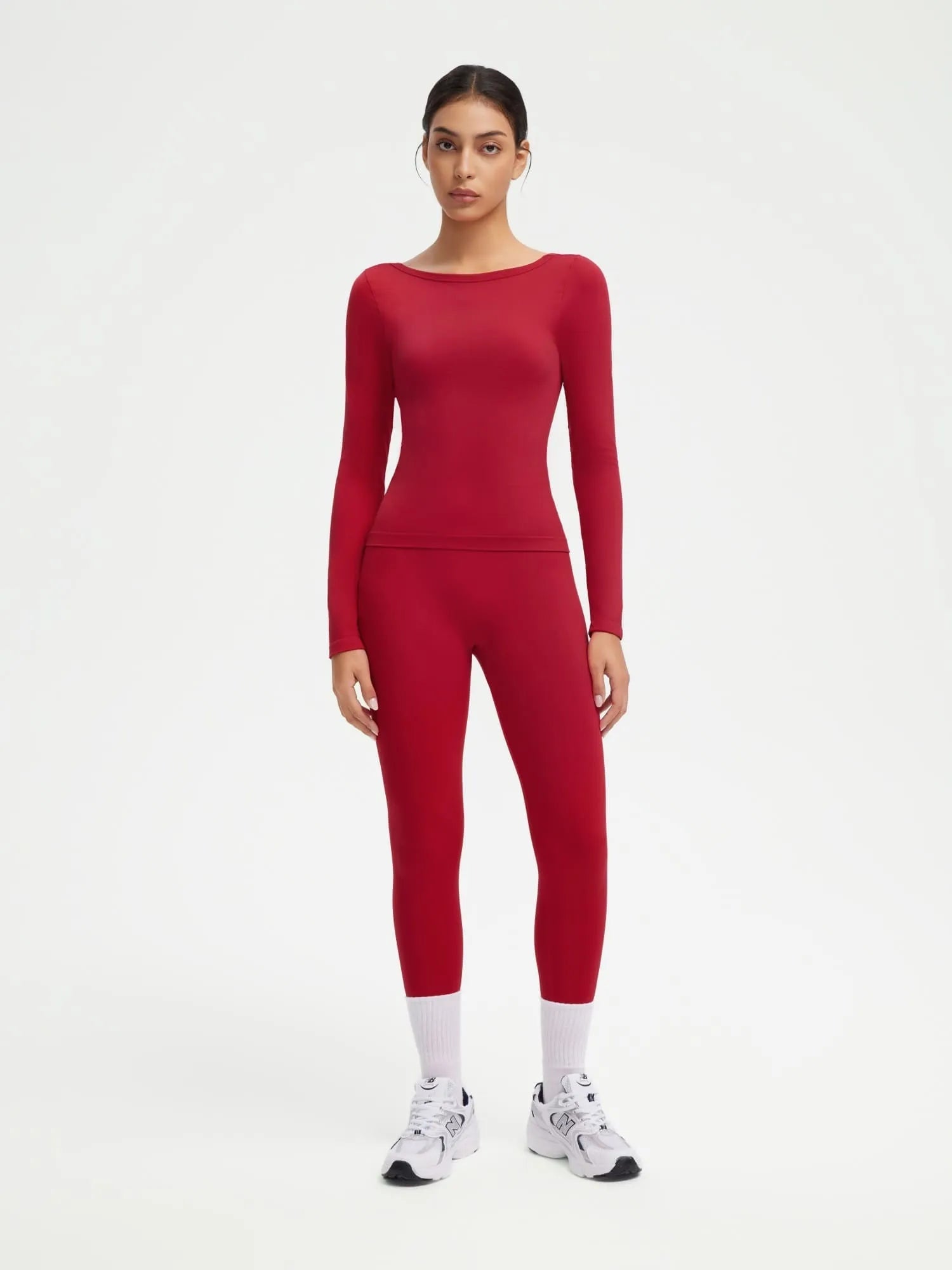 Scoop neck Seamless Leggings 2 Piece Workout Sets
