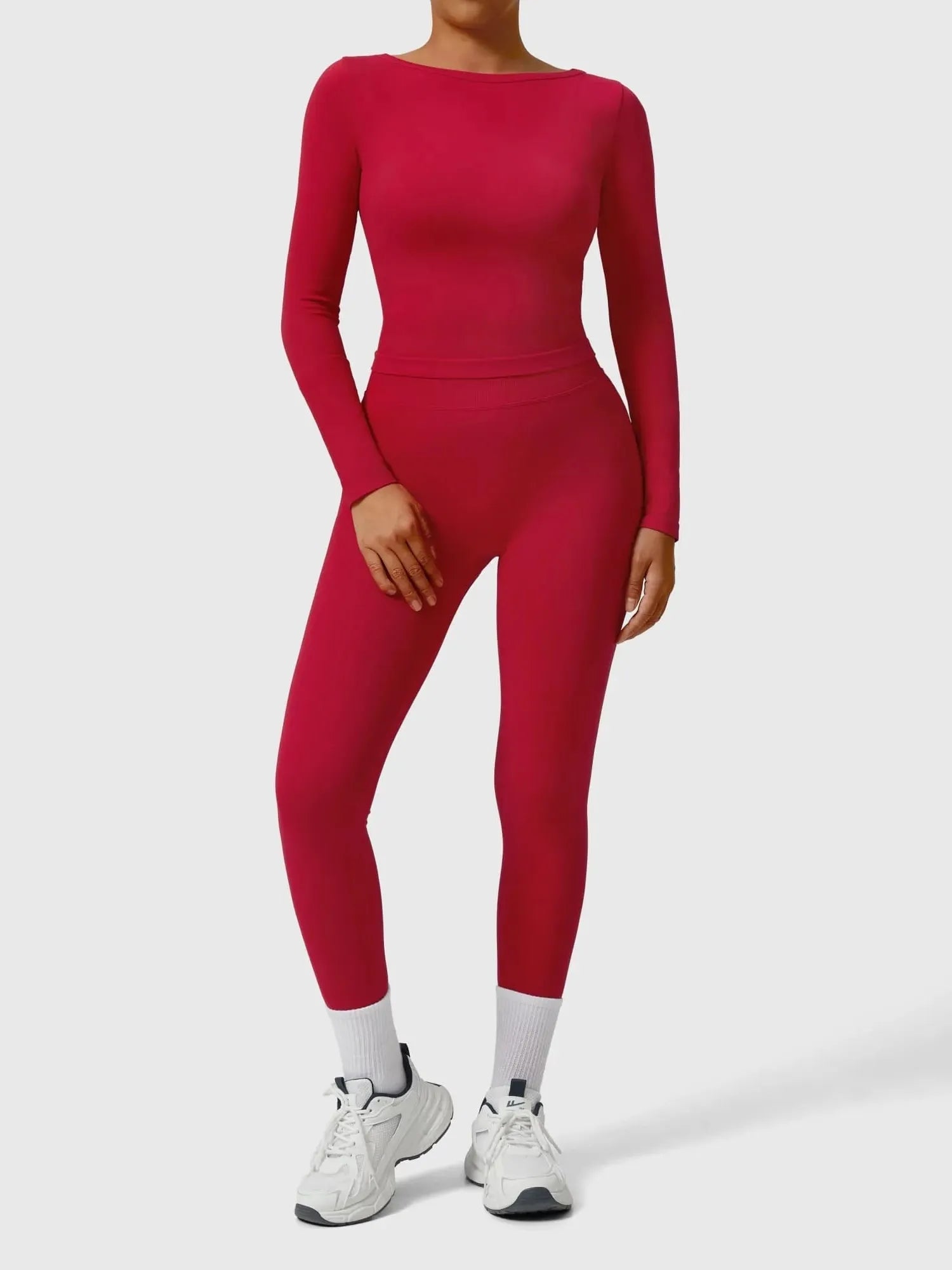 Scoop neck Seamless Leggings 2 Piece Workout Sets