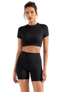 Seamless Crop Top Workout Set