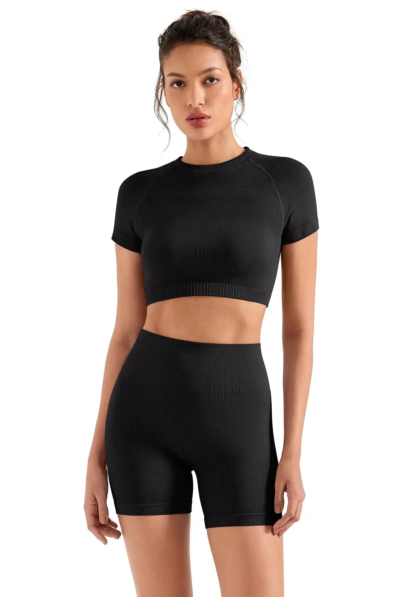 Seamless Crop Top Workout Set