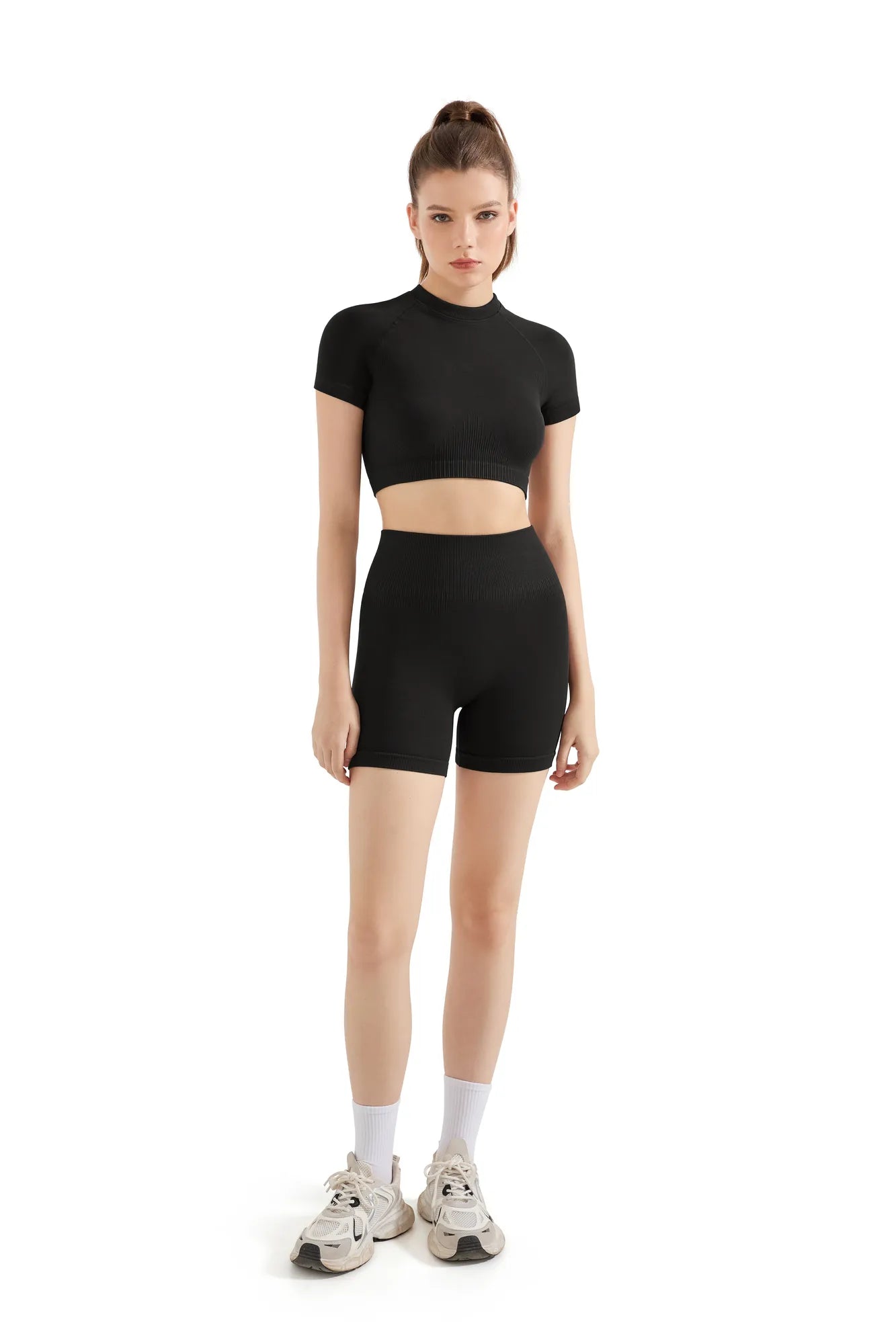 Seamless Crop Top Workout Set