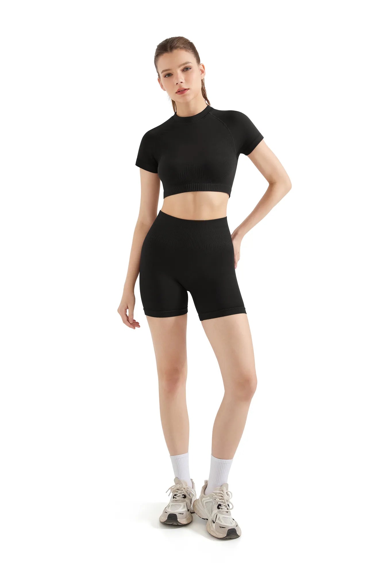 Seamless Crop Top Workout Set