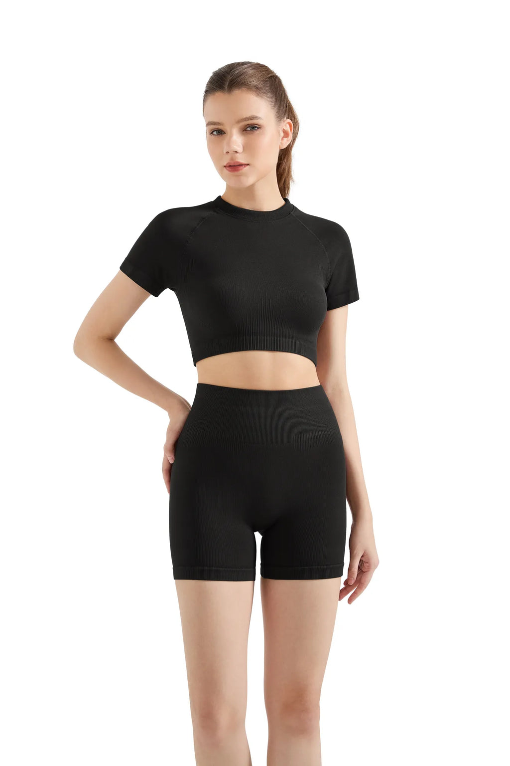 Seamless Crop Top Workout Set
