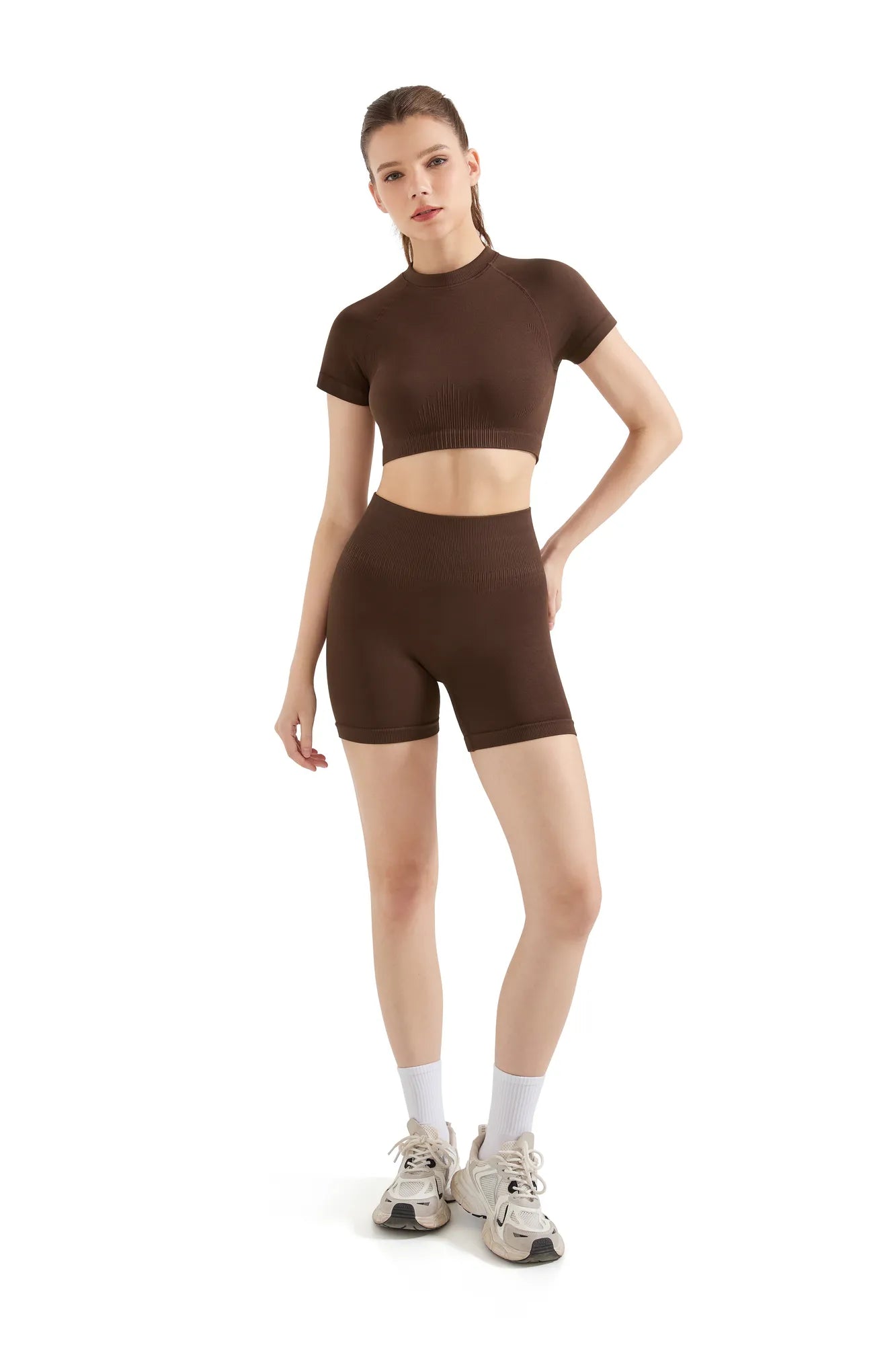 Seamless Crop Top Workout Set