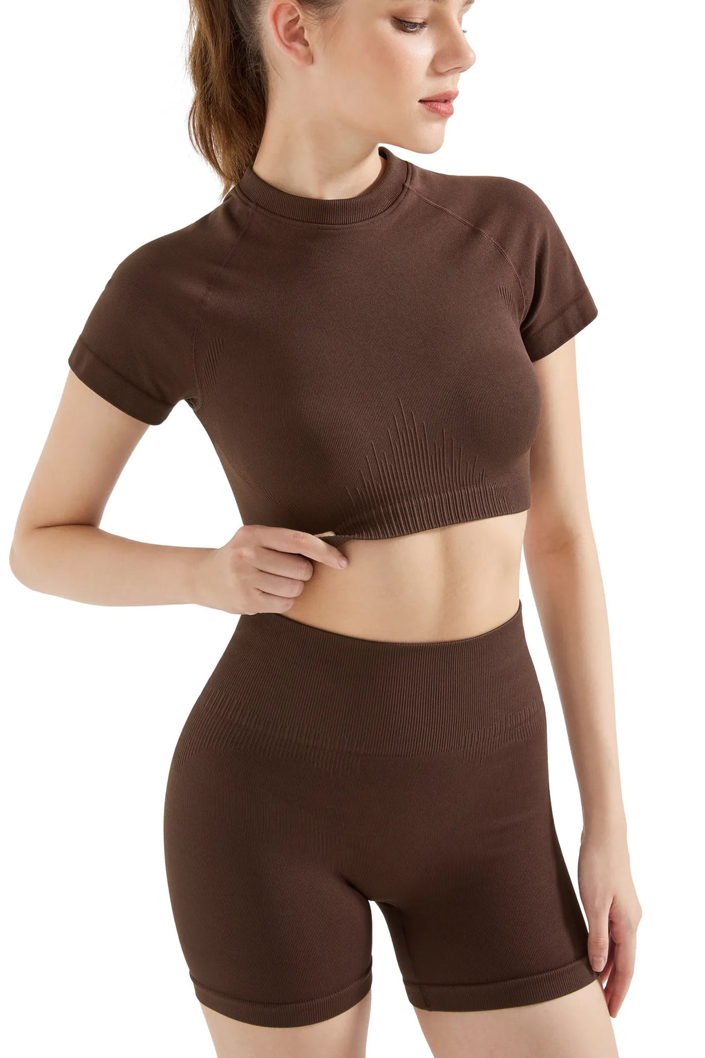 Seamless Crop Top Workout Set