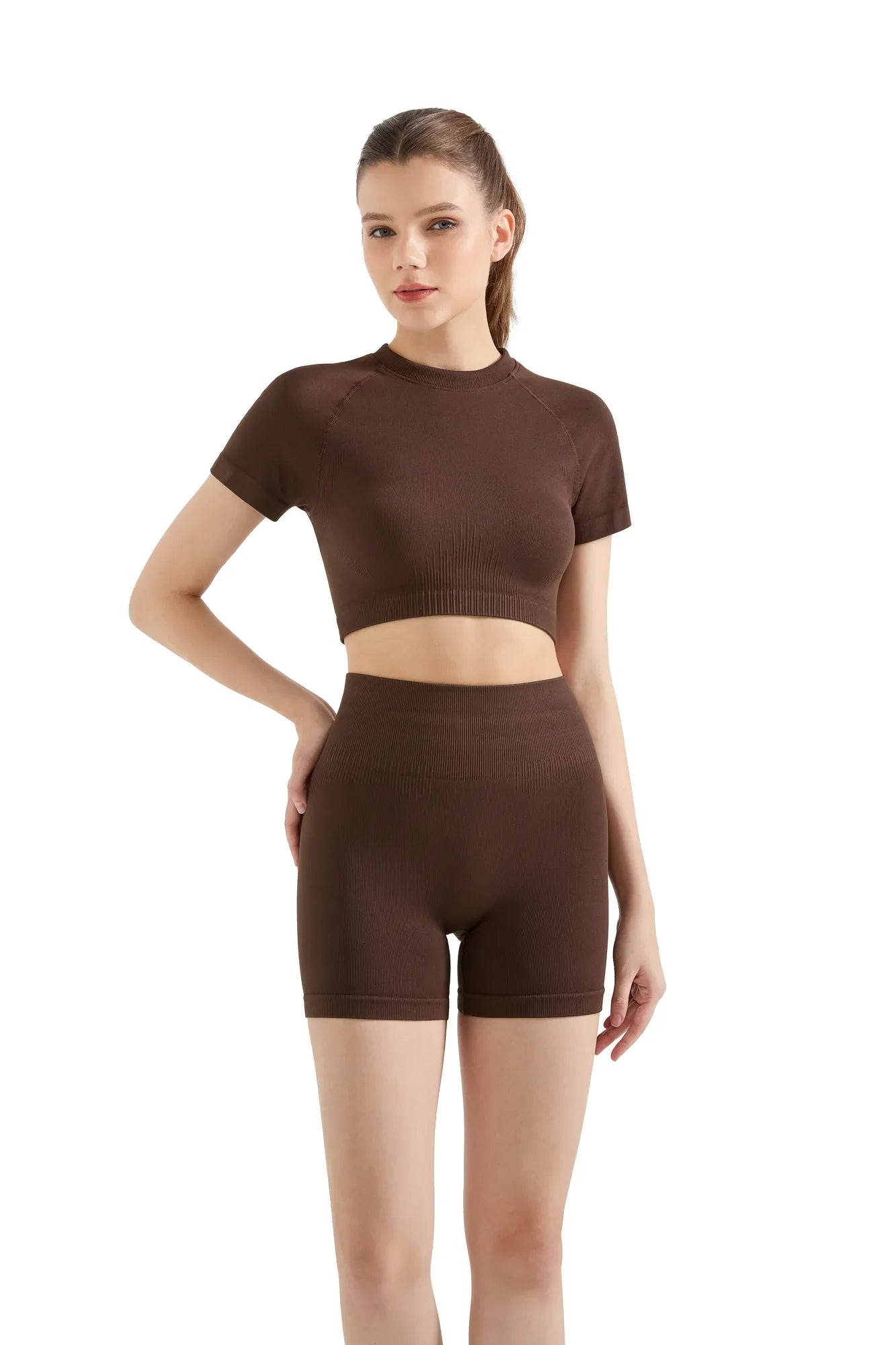 Seamless Crop Top Workout Set