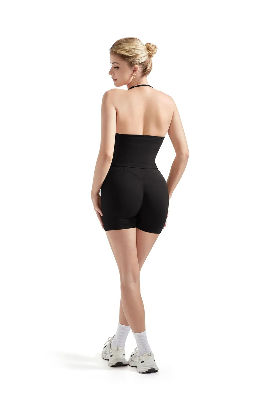 Ribbed Halter Backless Workout Set