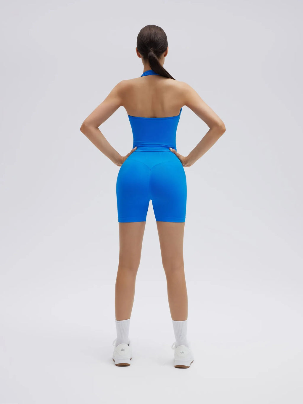 Backless Padded Halter 2 Piece Athletic Workout Sets