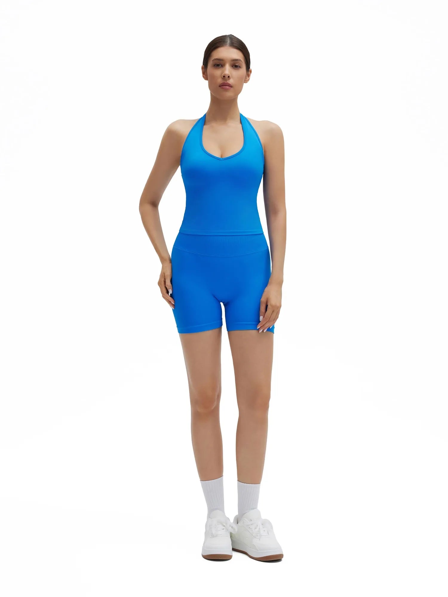 Backless Padded Halter 2 Piece Athletic Workout Sets