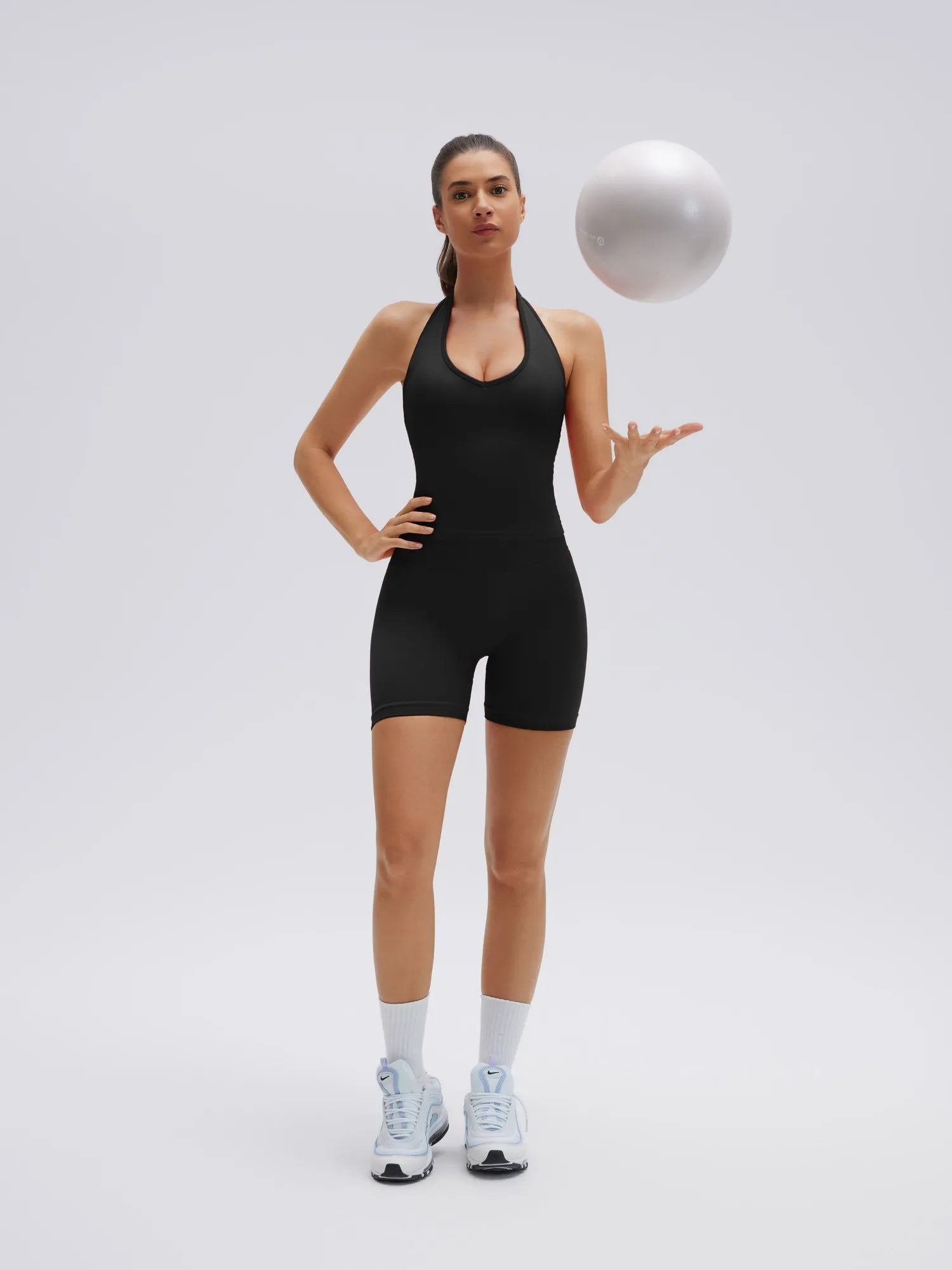 Backless Padded Halter 2 Piece Athletic Workout Sets