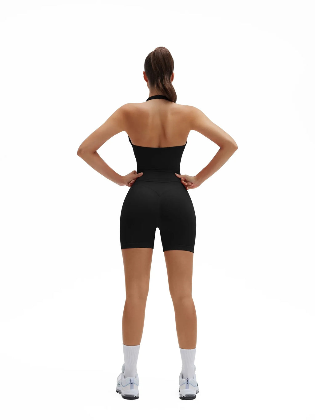 Backless Padded Halter 2 Piece Athletic Workout Sets