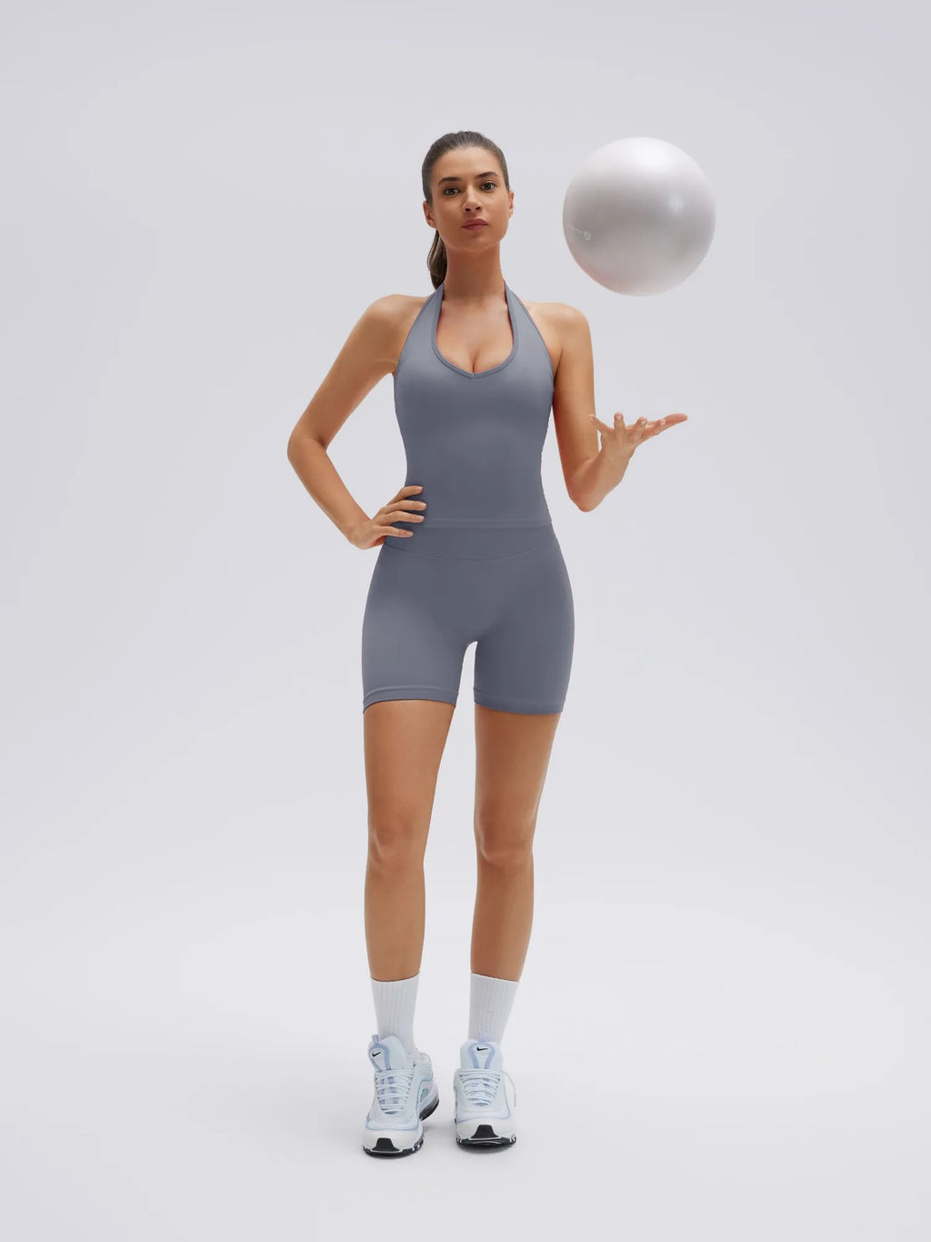 Backless Padded Halter 2 Piece Athletic Workout Sets