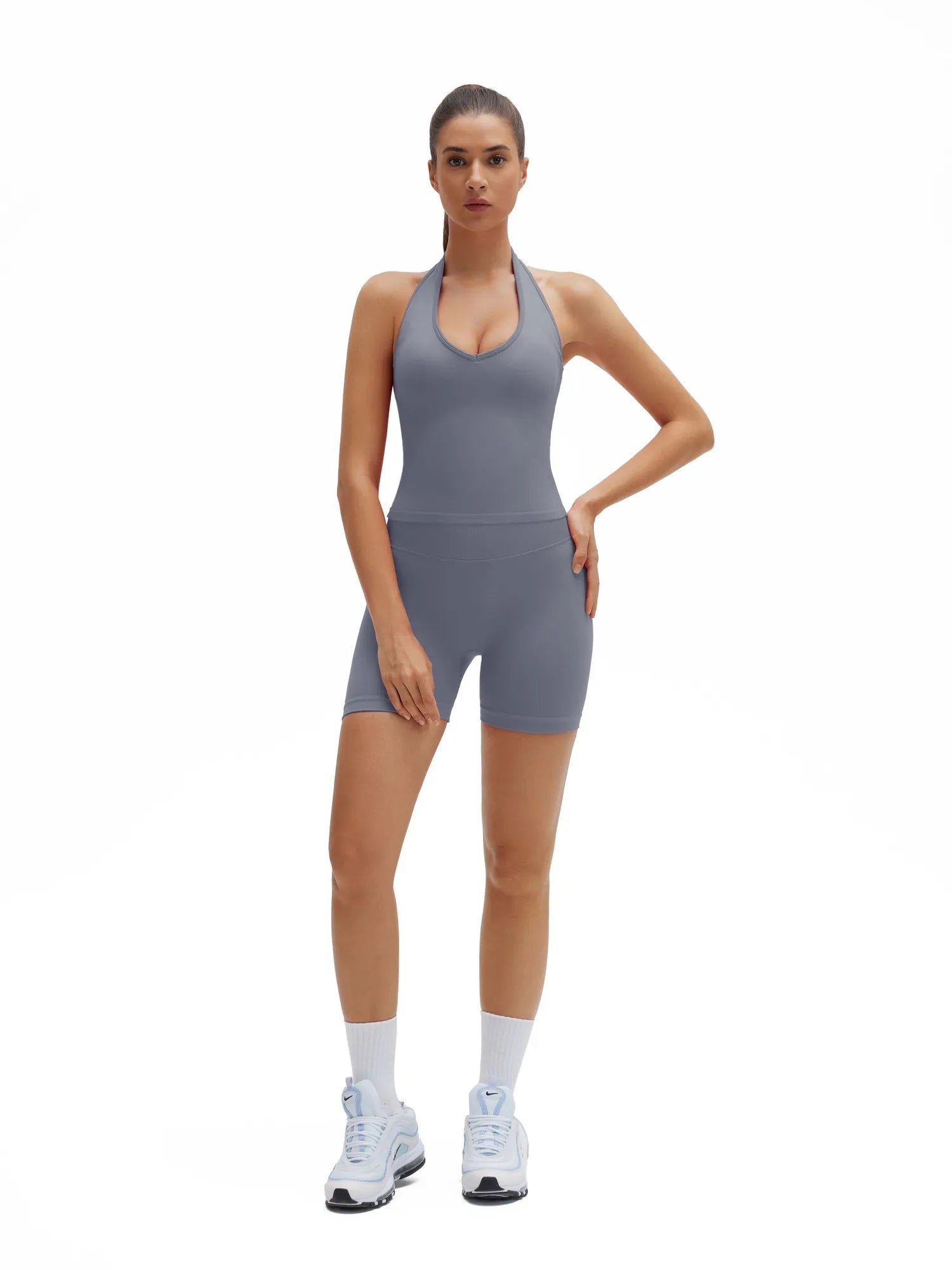 Backless Padded Halter 2 Piece Athletic Workout Sets