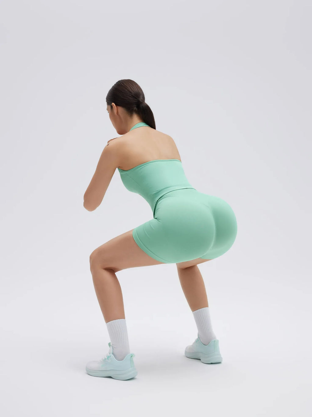 Backless Padded Halter 2 Piece Athletic Workout Sets