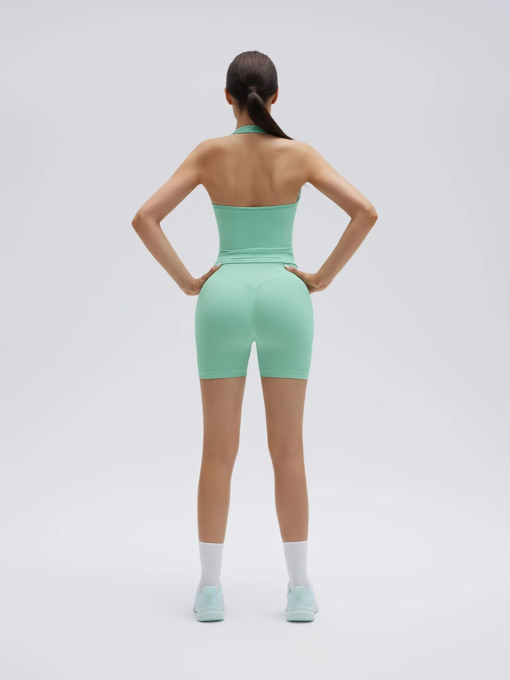 Backless Padded Halter 2 Piece Athletic Workout Sets