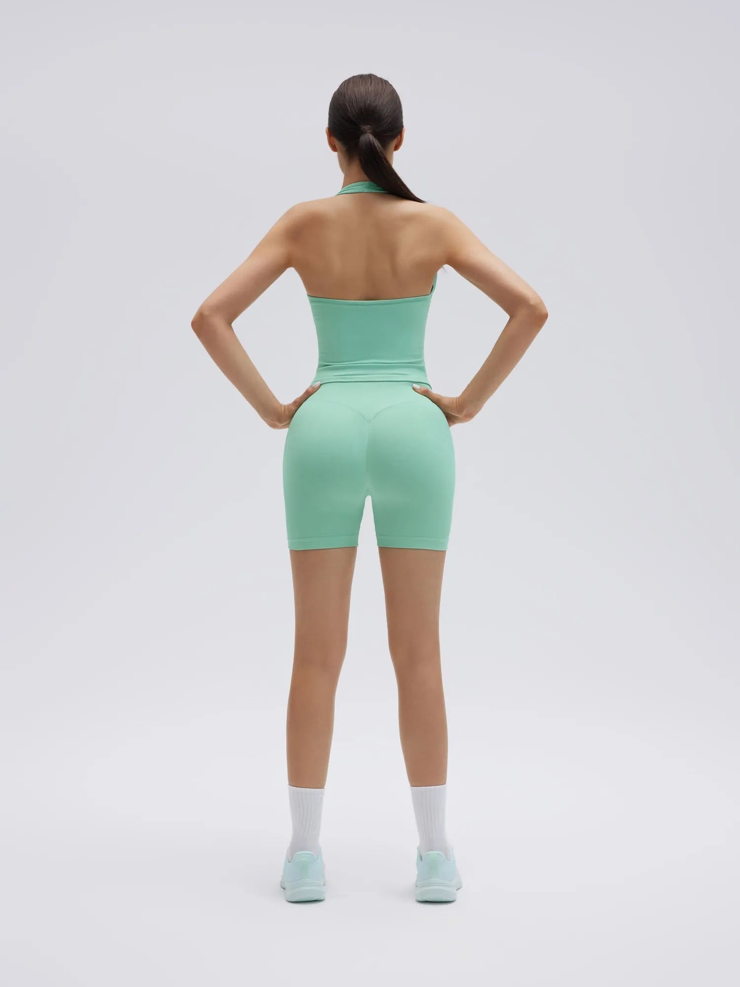 Backless Padded Halter 2 Piece Athletic Workout Sets