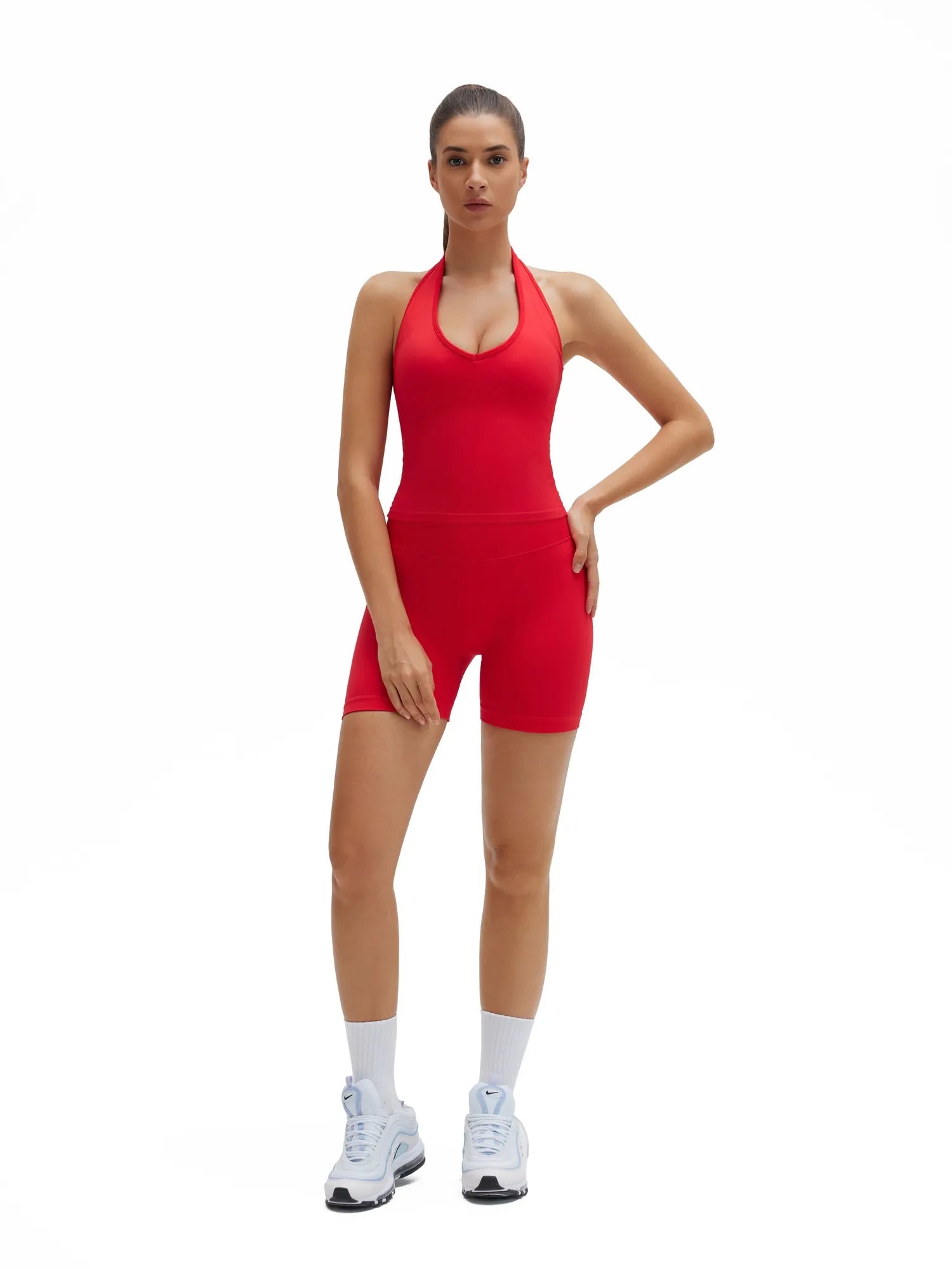 Backless Padded Halter 2 Piece Athletic Workout Sets