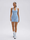 Backless Padded Halter 2 Piece Athletic Workout Sets