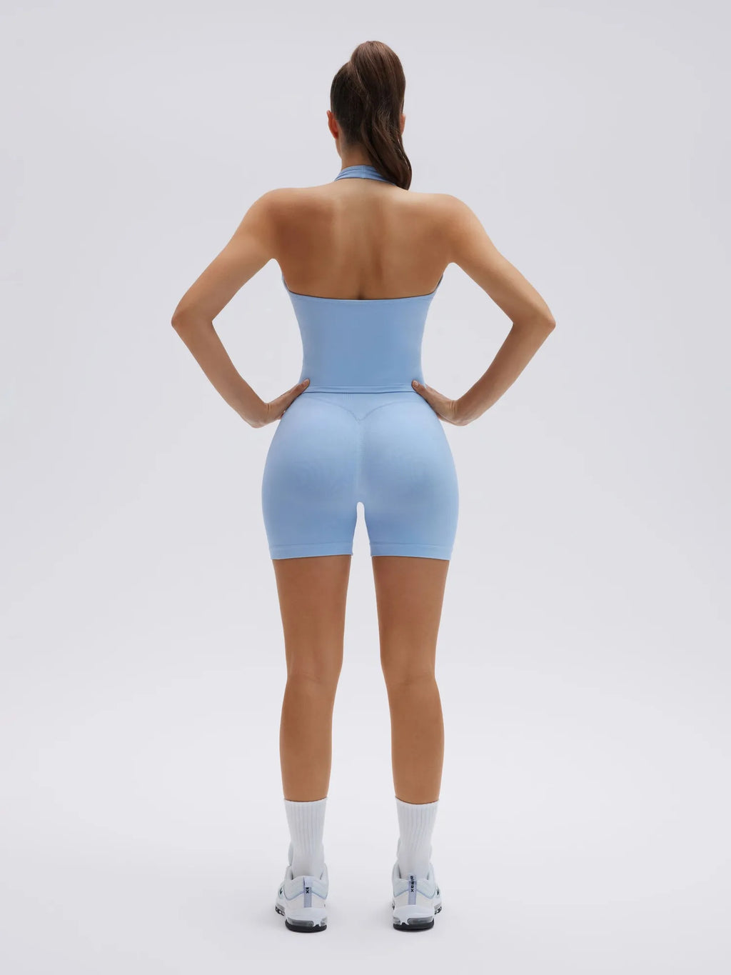 Backless Padded Halter 2 Piece Athletic Workout Sets