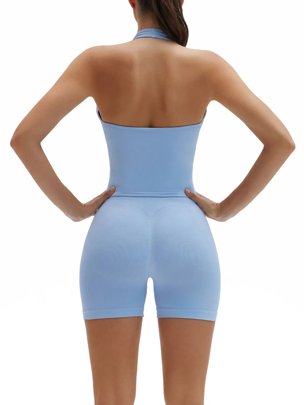 Backless Padded Halter 2 Piece Athletic Workout Sets