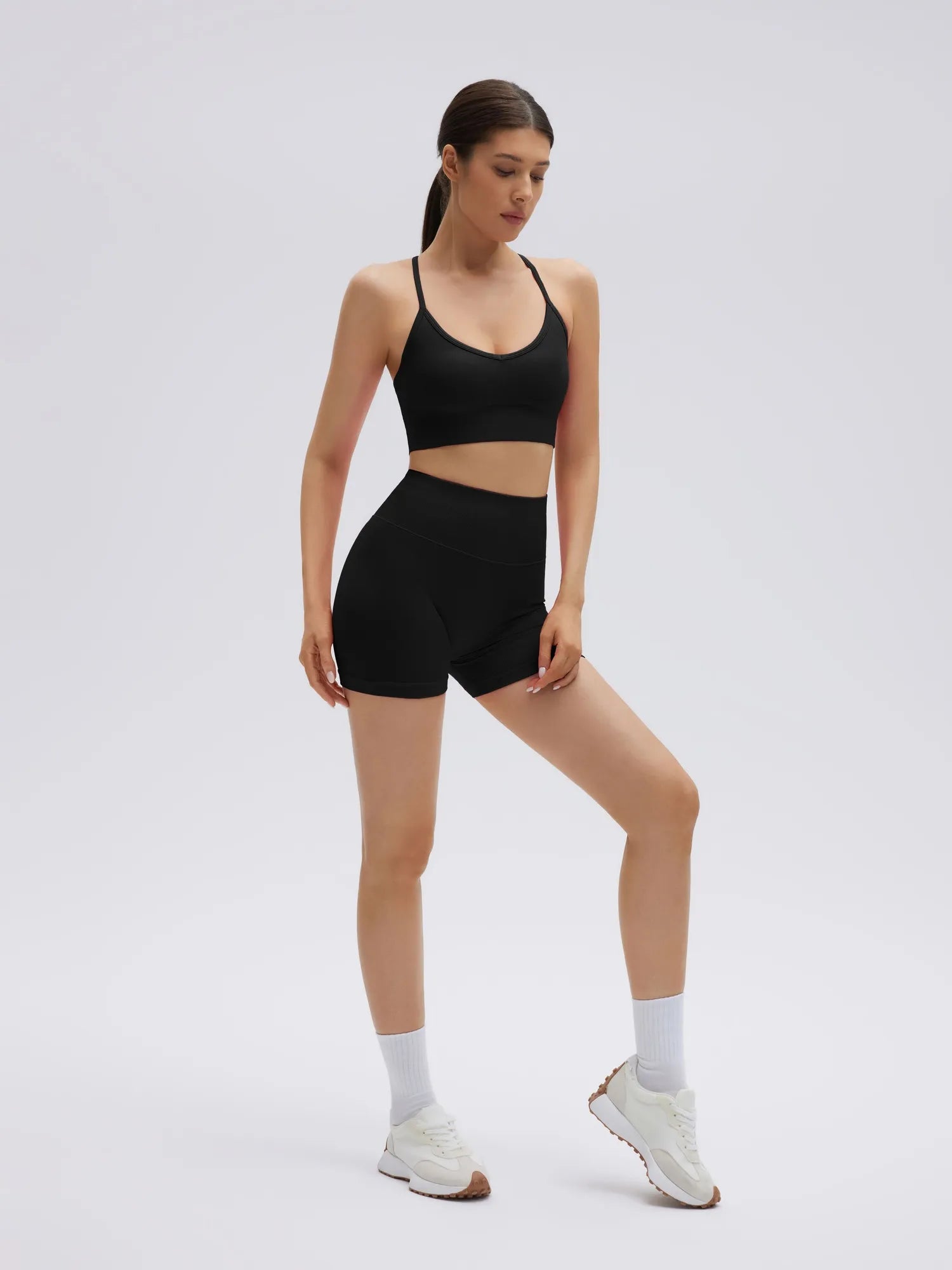 Criss Cross Sports Bra Seamless 2 Piece Workout Sets