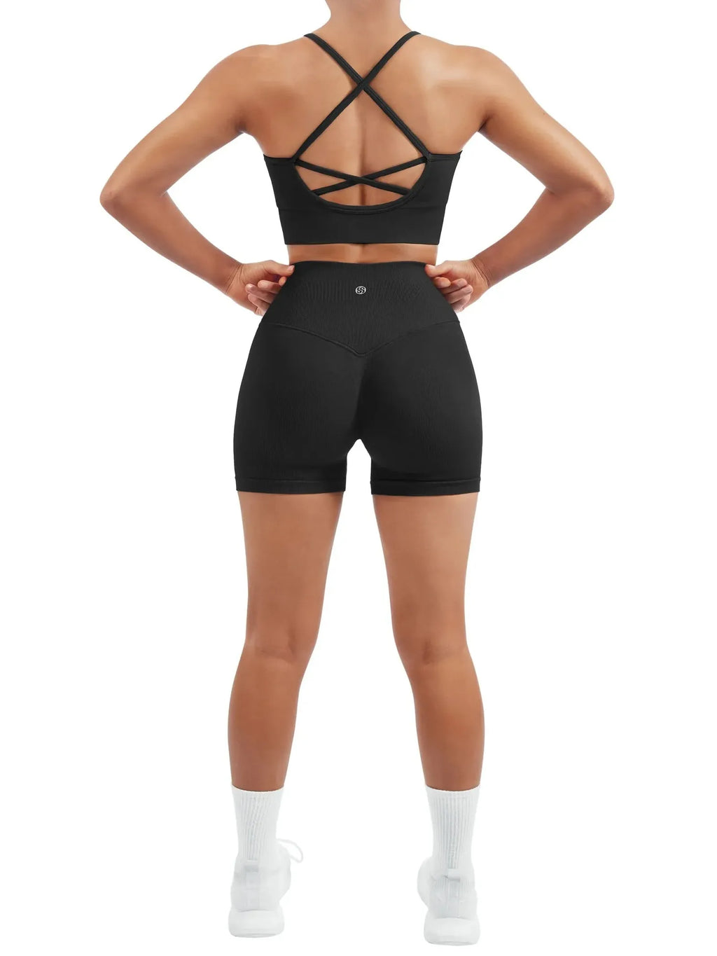 Criss Cross Sports Bra Seamless 2 Piece Workout Sets