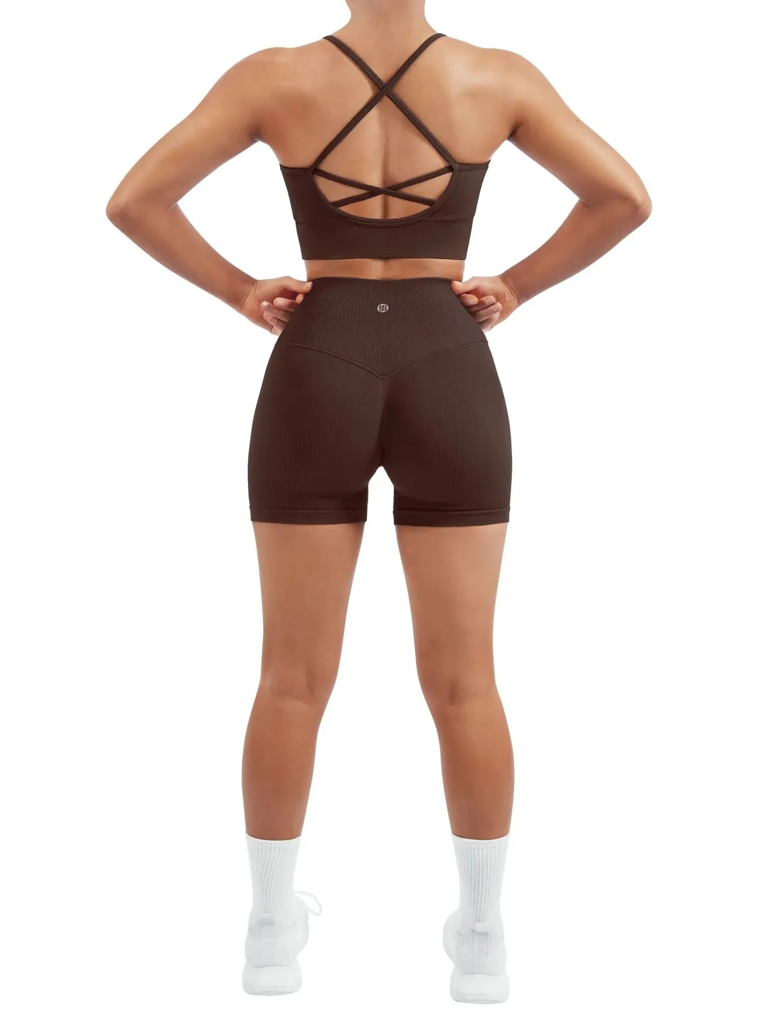 Criss Cross Sports Bra Seamless 2 Piece Workout Sets