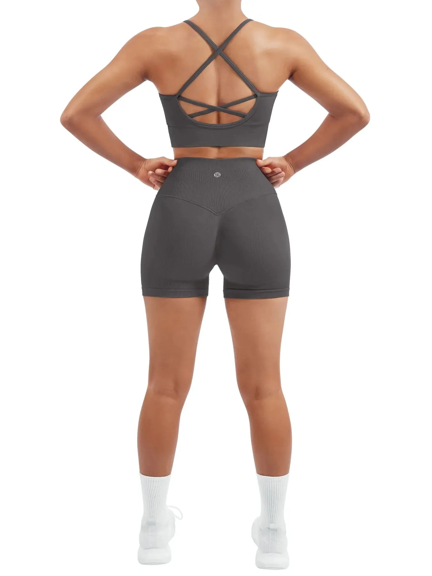 Criss Cross Sports Bra Seamless 2 Piece Workout Sets
