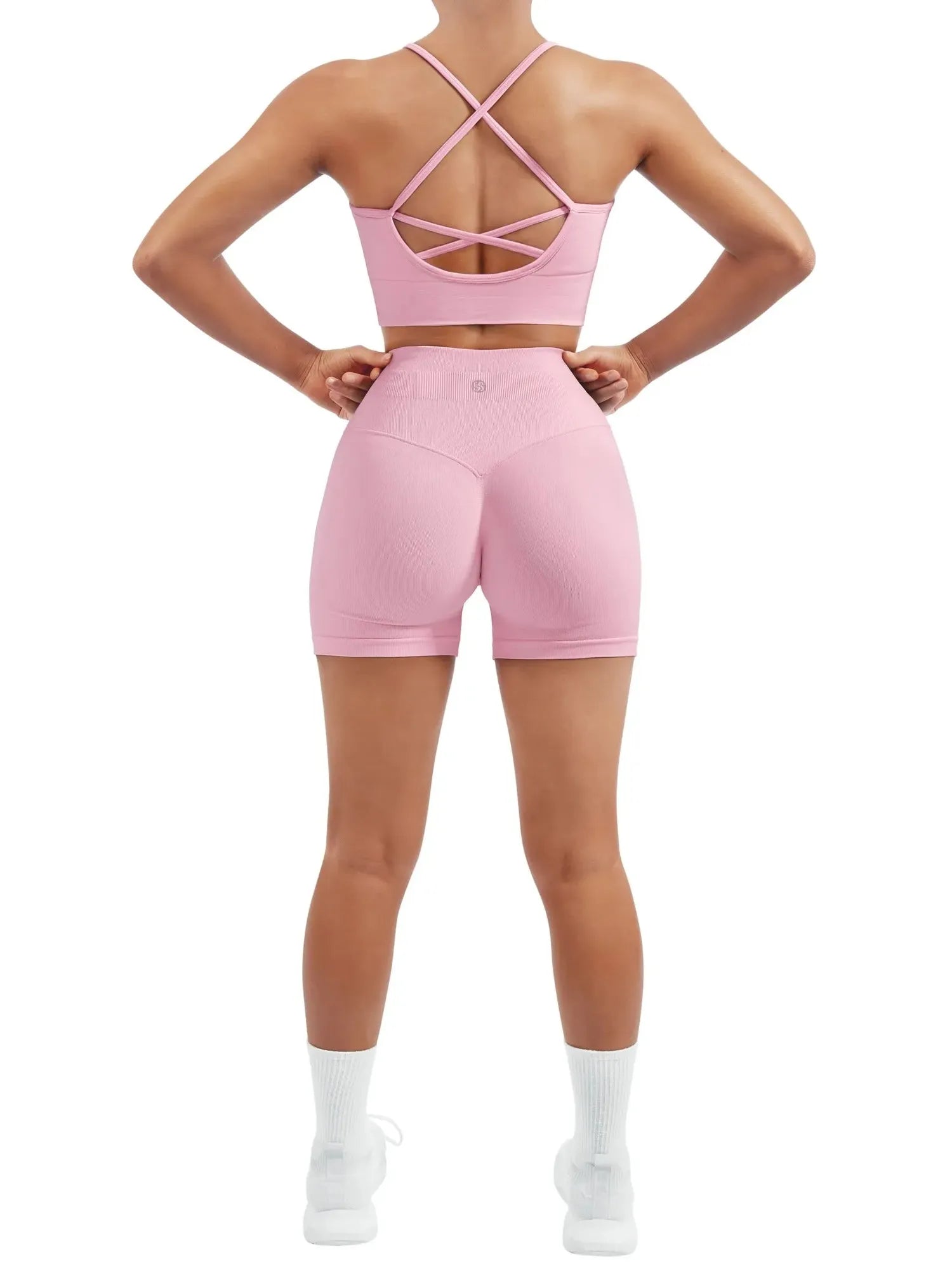 Criss Cross Sports Bra Seamless 2 Piece Workout Sets