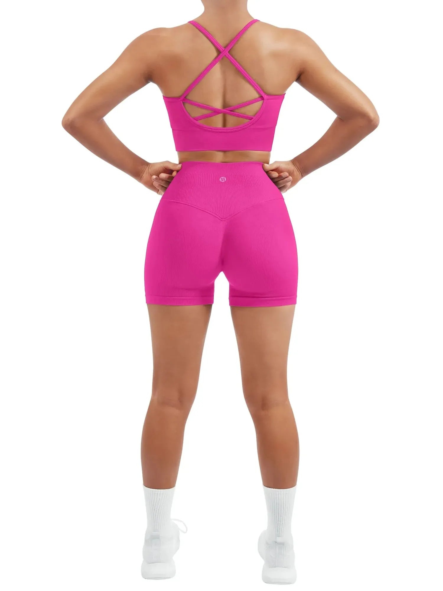 Criss Cross Sports Bra Seamless 2 Piece Workout Sets