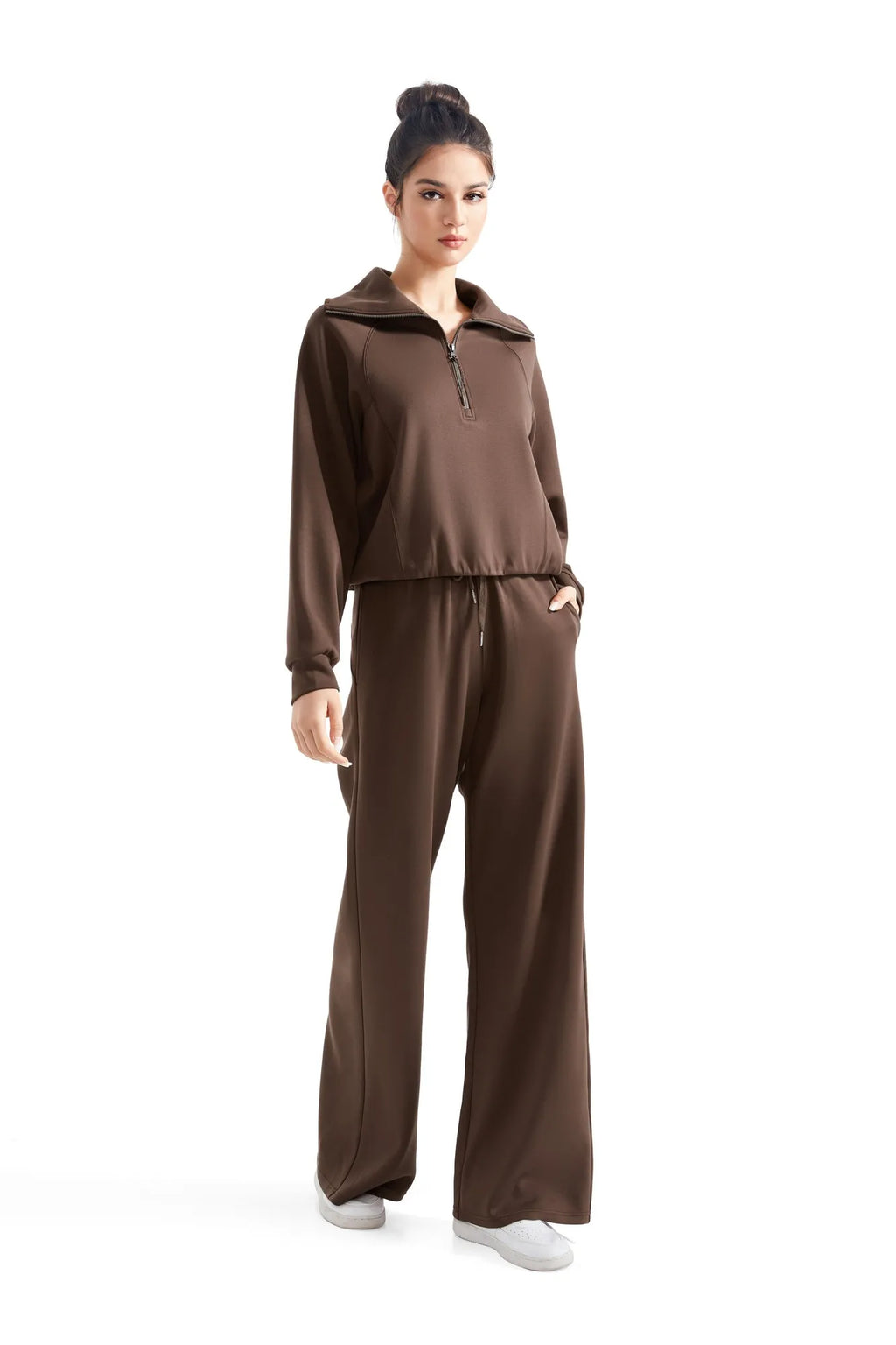 Modal Half Zip Collar Lounge Set