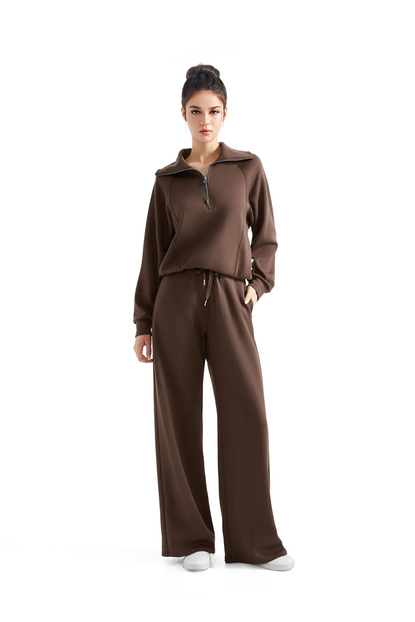 Modal Half Zip Collar Lounge Set