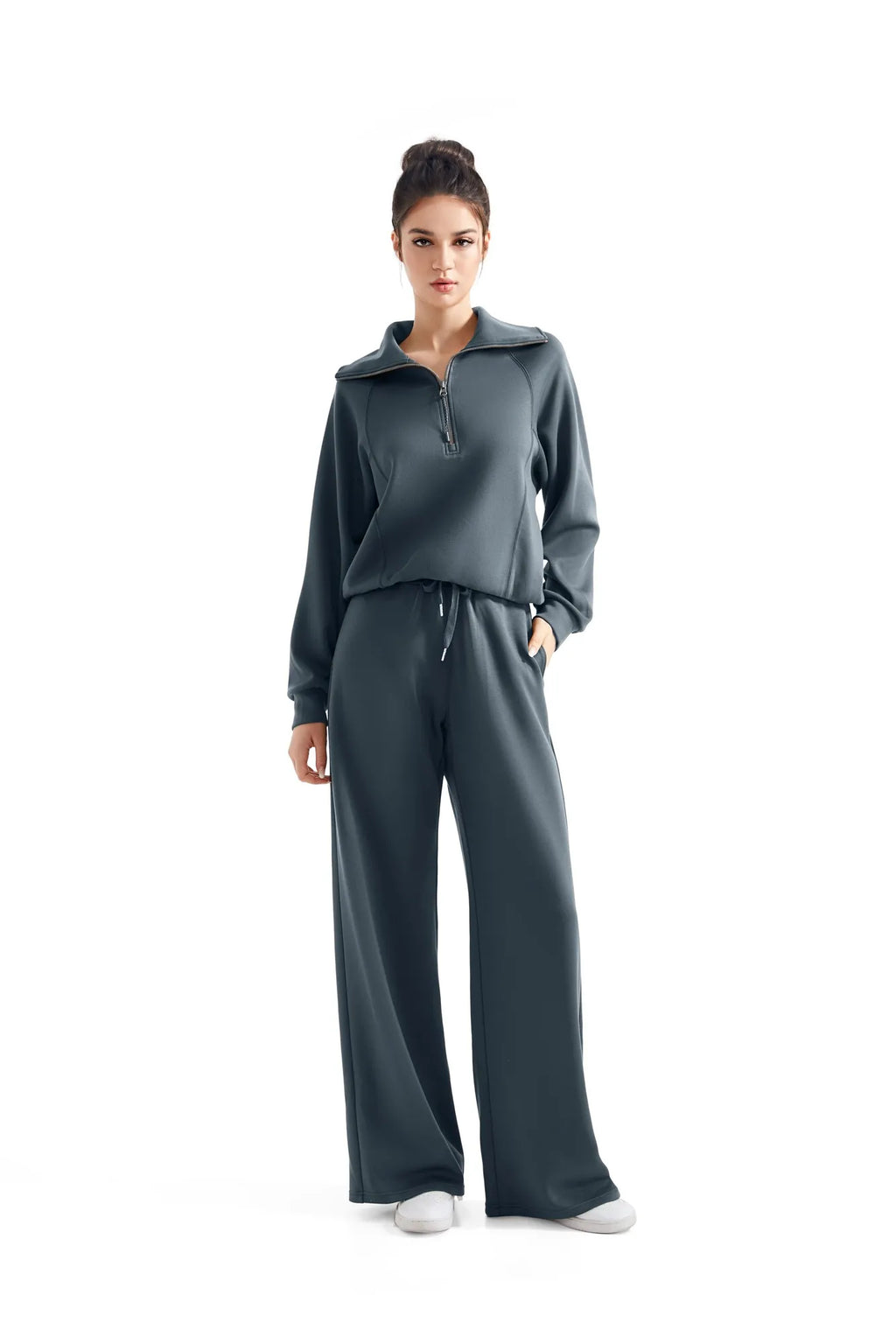Modal Half Zip Collar Lounge Set