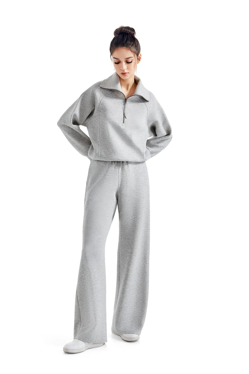 Modal Half Zip Collar Lounge Set