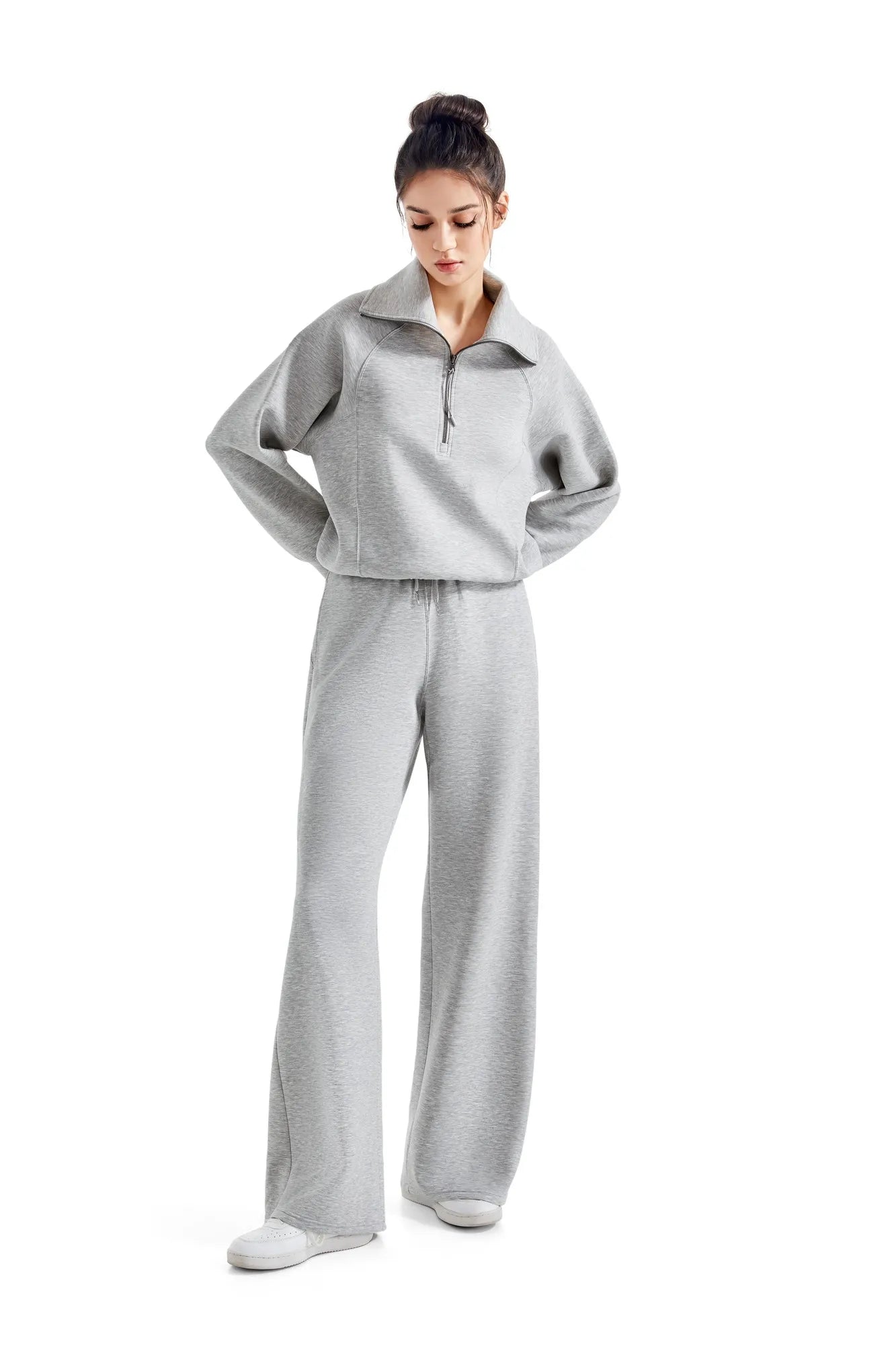 Modal Half Zip Collar Lounge Set