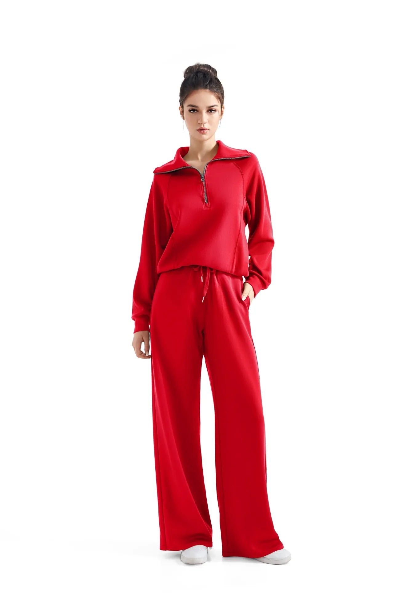 Modal Half Zip Collar Lounge Set