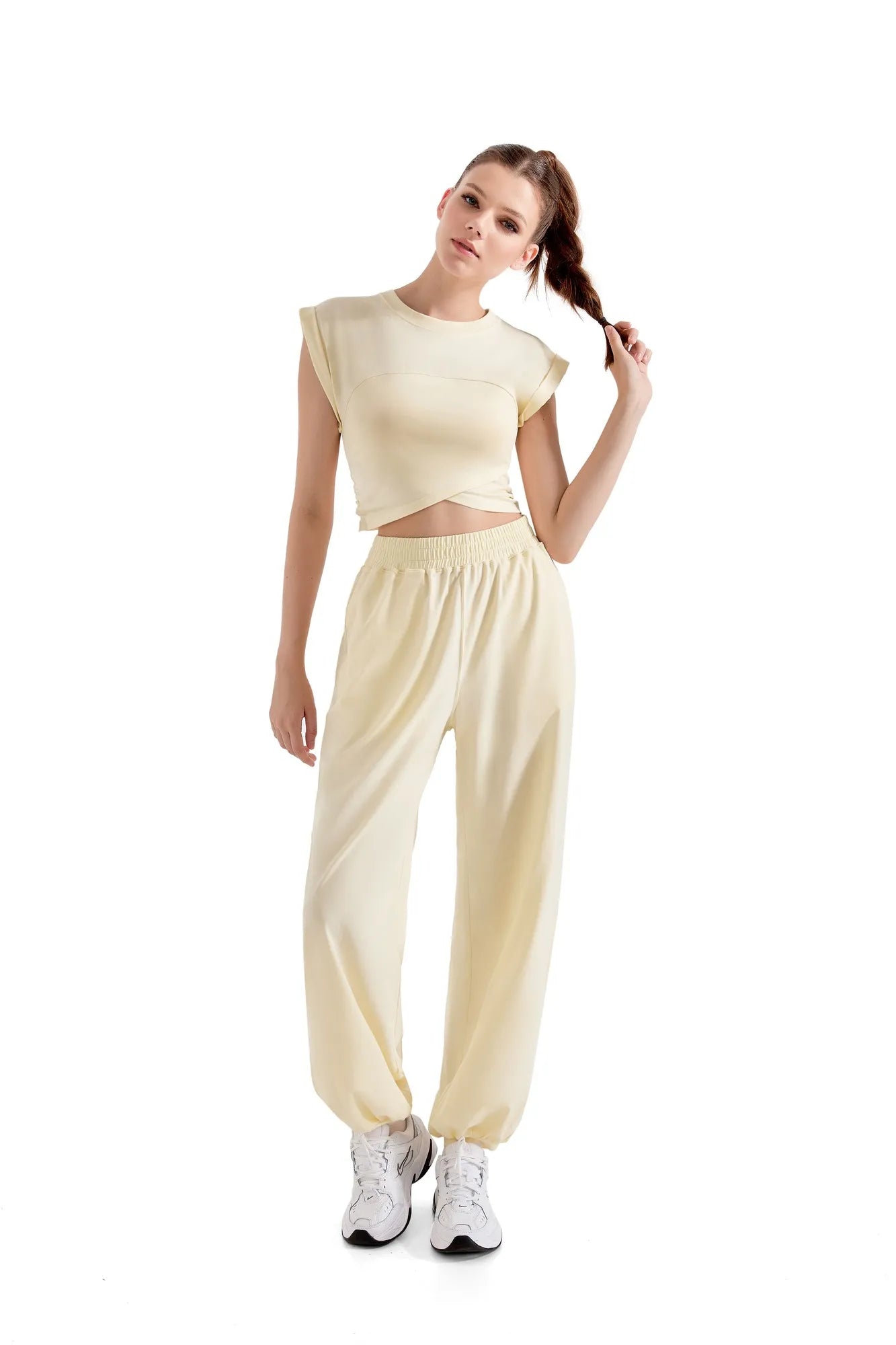 Sleeveless Crop Top Workout Set