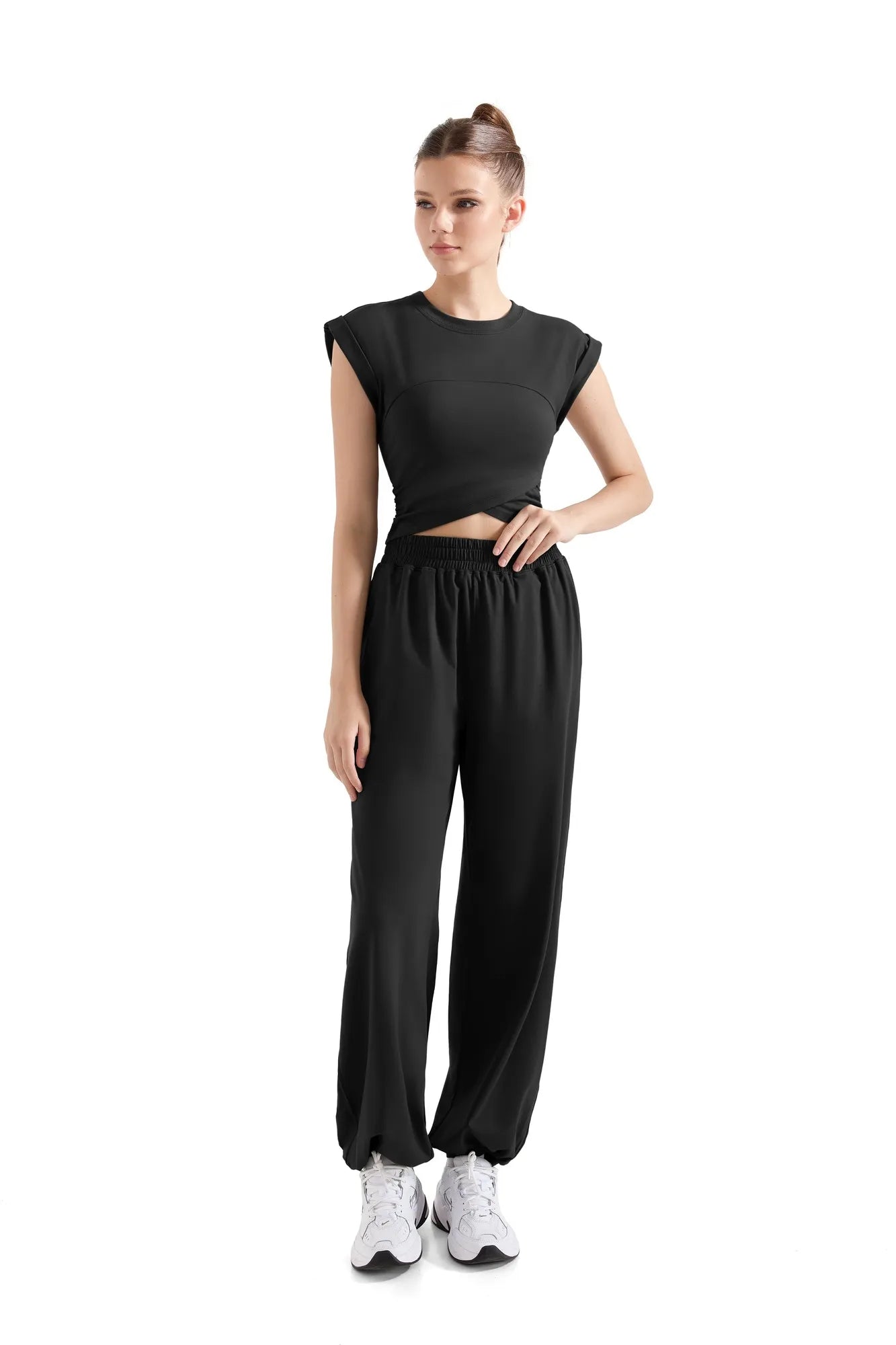Sleeveless Crop Top Workout Set