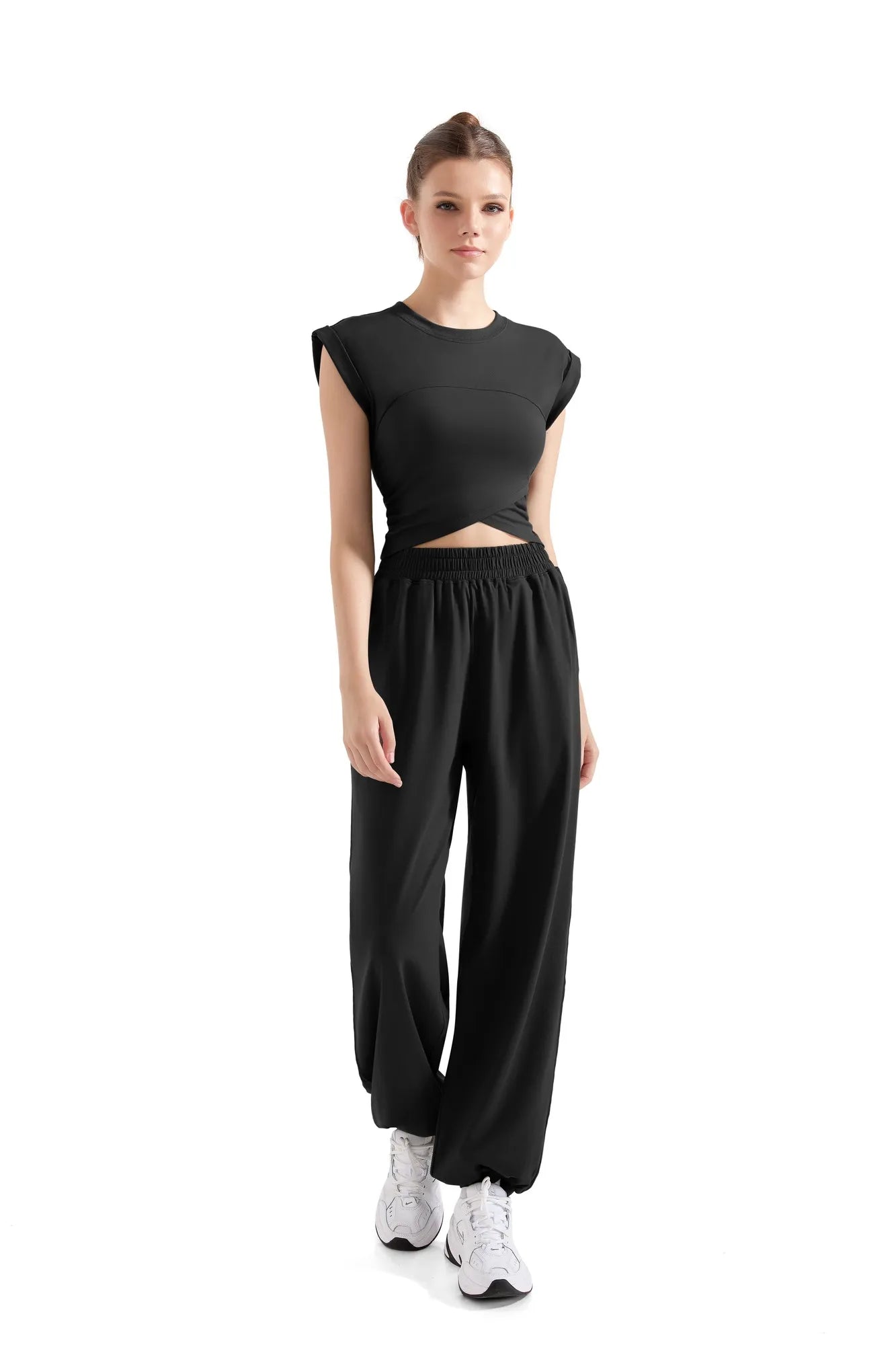 Sleeveless Crop Top Workout Set