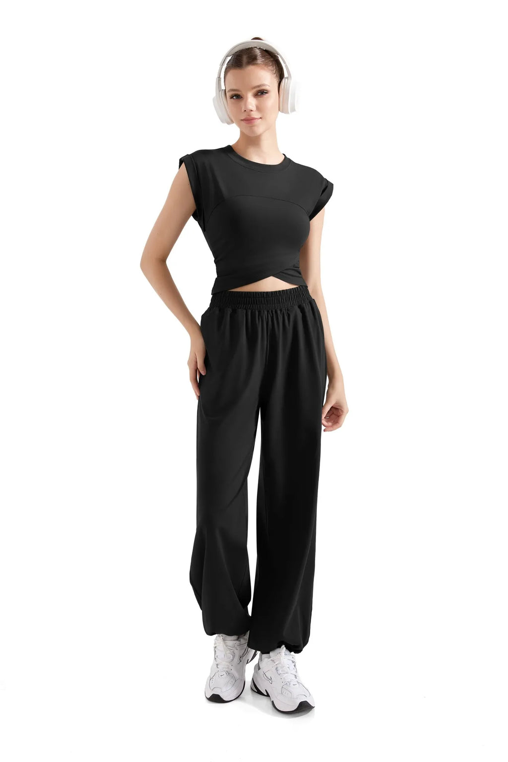 Sleeveless Crop Top Workout Set