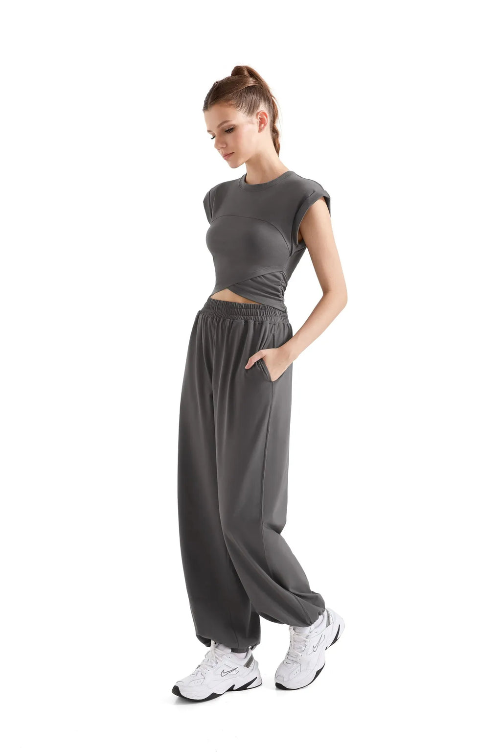 Sleeveless Crop Top Workout Set