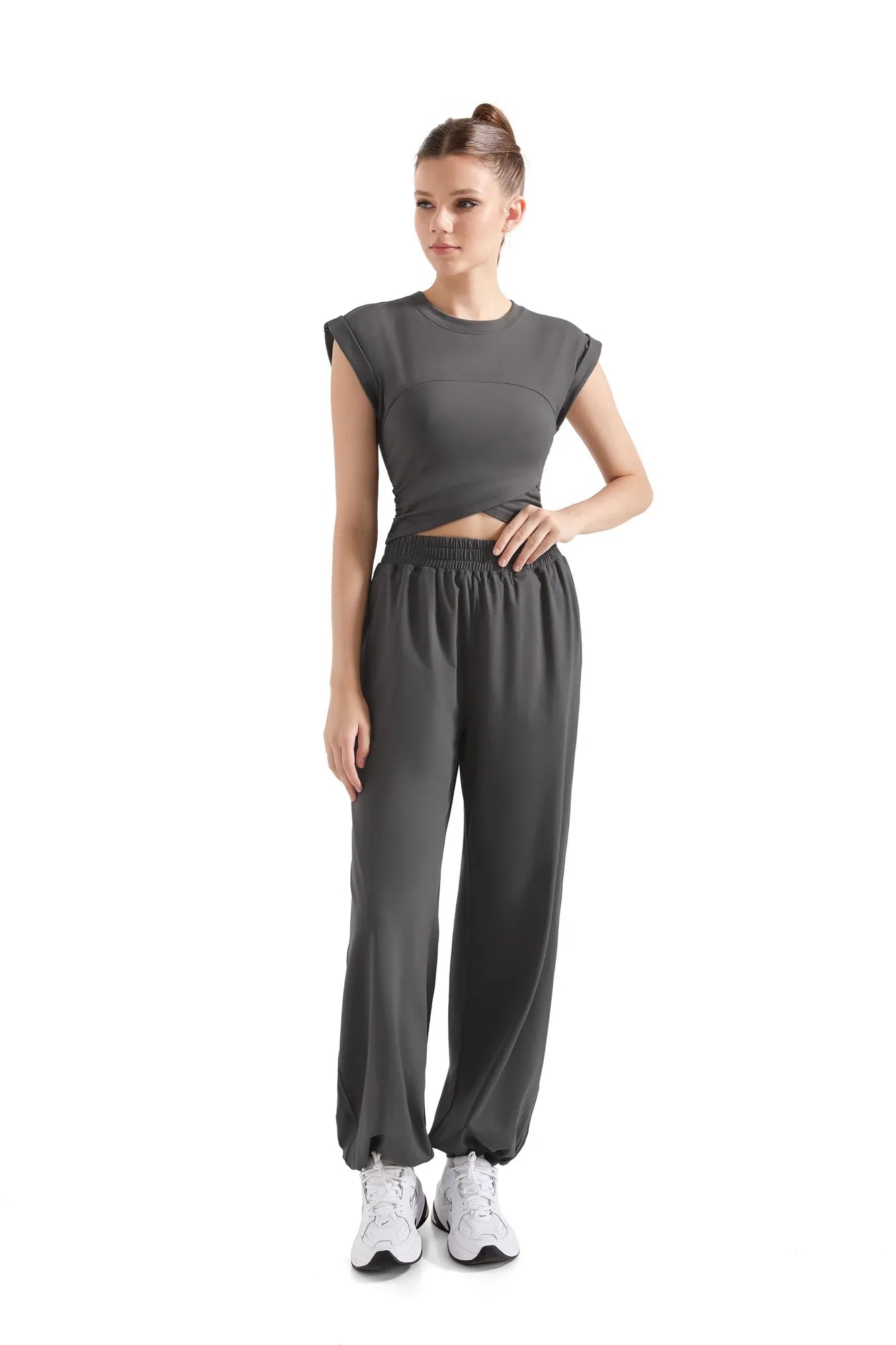 Sleeveless Crop Top Workout Set