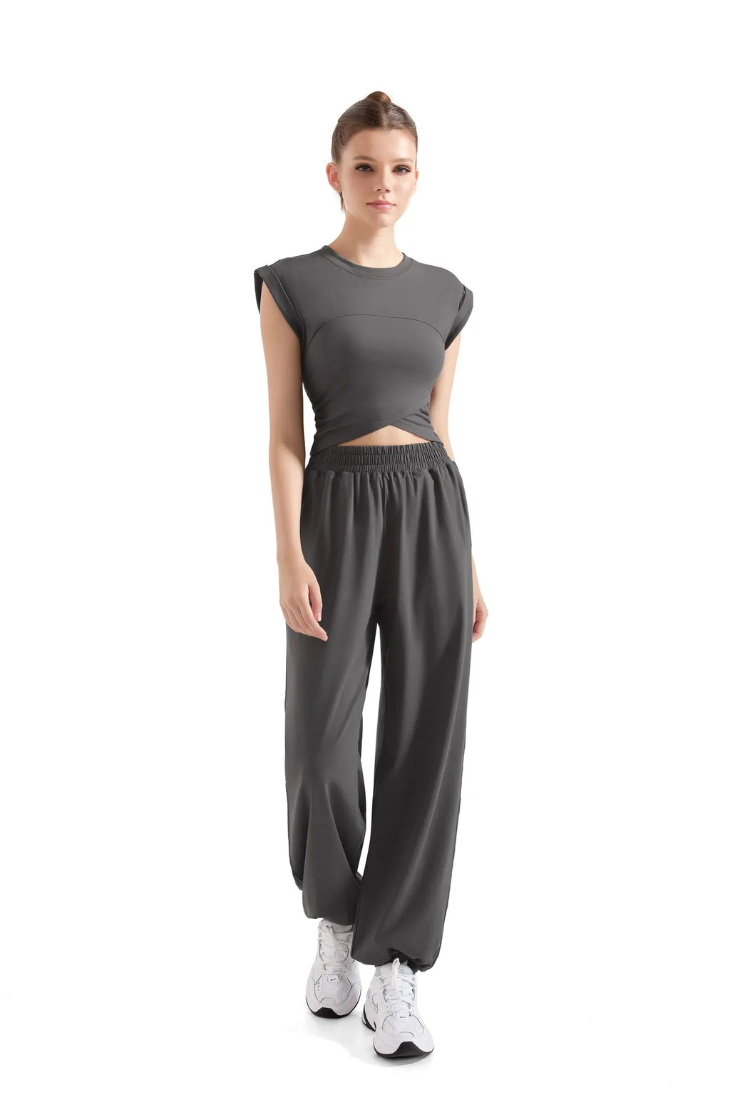 Sleeveless Crop Top Workout Set