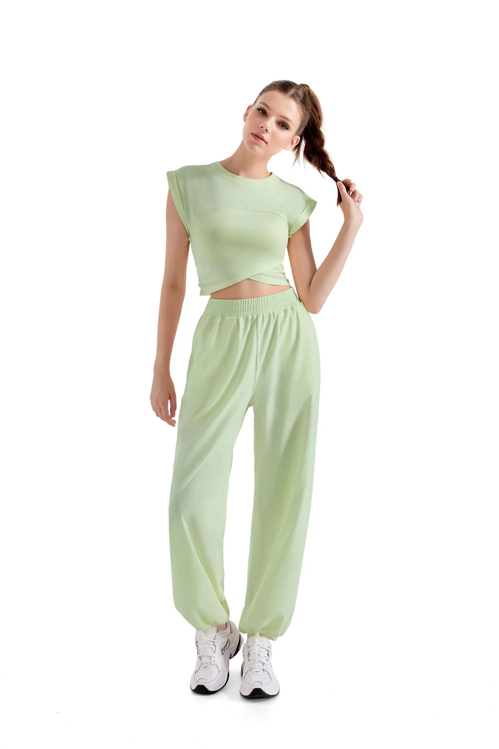 Sleeveless Crop Top Workout Set