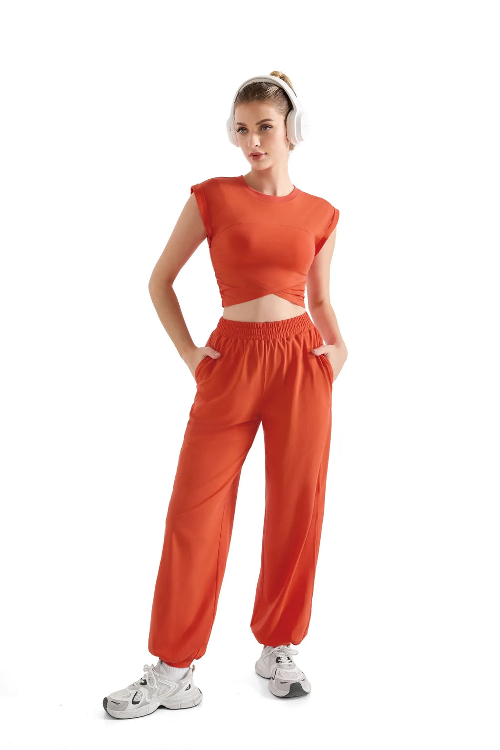 Sleeveless Crop Top Workout Set